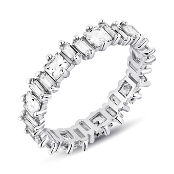 Фото Срібна каблучка з доріжкою із фіанітів (арт. 7501/8140)