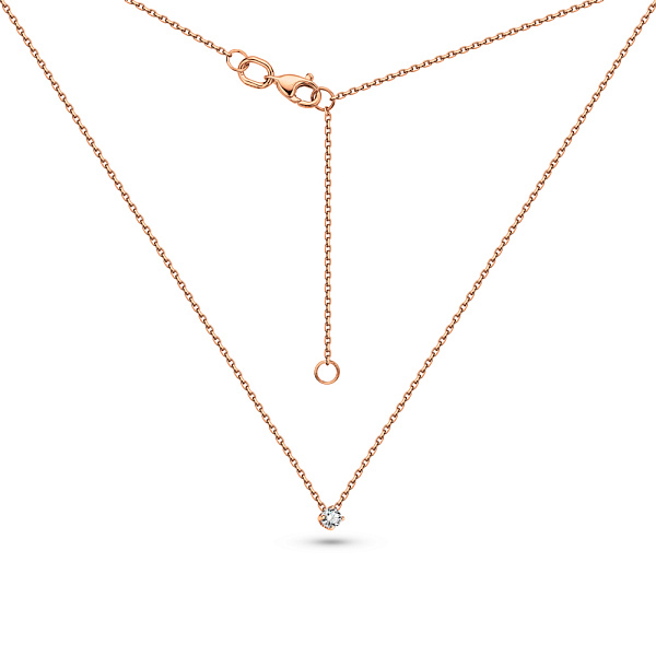 Колье из красного золота с бриллиантом (арт. 7108049201) – изображение 2