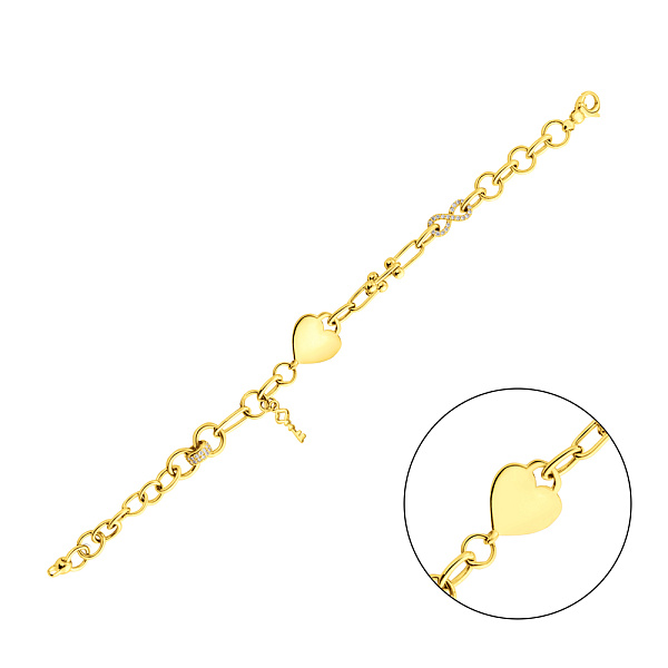 Золотий браслет Серце з підвіскою (арт. 325388жП1) – зображення 1