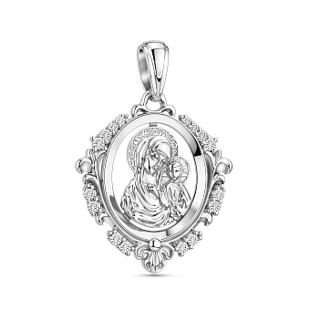 Фото Ладанка Божия Матерь Казанская из золота с фианитами (арт. 440632б)