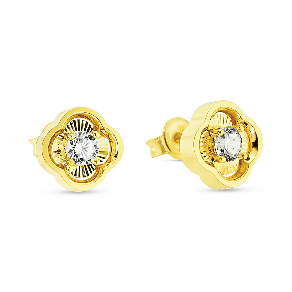 Золоті сережки пусети з фіанітами (арт. 106536ж) – зображення 1