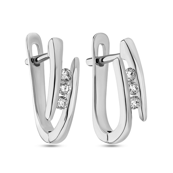 Сережки золоті з діамантами (арт. С341100015б) – зображення 1