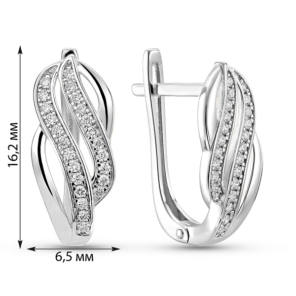 Золотые серьги с бриллиантами (арт. С011223015б) – изображение 3