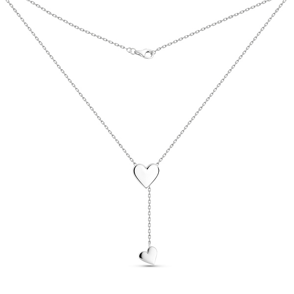 Серебряное колье Два сердца (арт. 7507/2348) – изображение 2