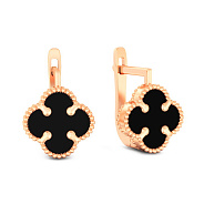 Золоті сережки з оніксом (арт. 110715/8о)