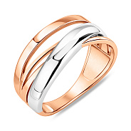 Фото Золотое кольцо Синергия без вставок (арт. 140533)