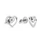 Сережки-пусети «Сердечка» з білого золота (арт. 107218б) – зображення 1