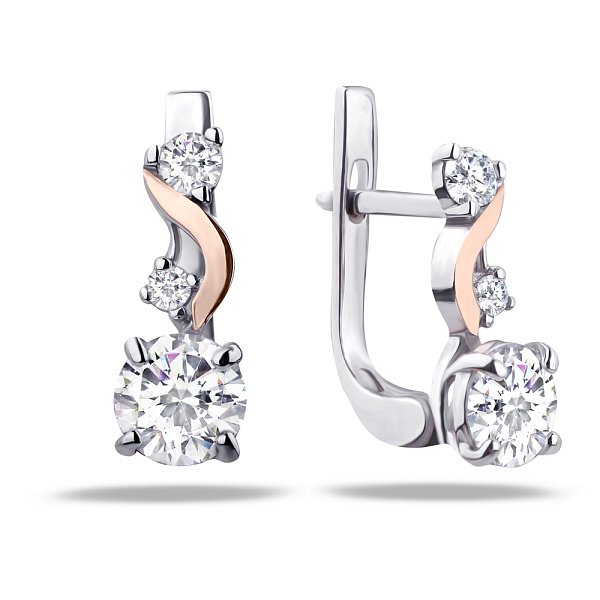 Серебряные серьги с фианитами (арт. 7202/283сп) – изображение 1