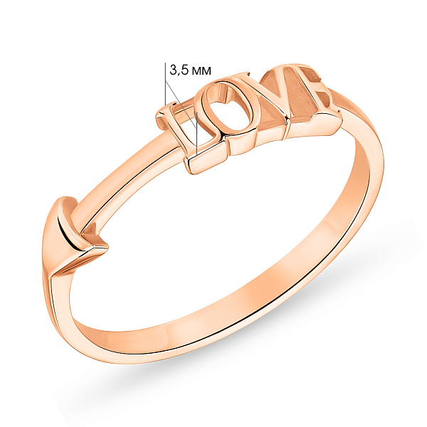 Тонкое золотое кольцо "Love" (арт. 155360) – изображение 2