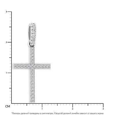 Крестик из белого золота с фианитами (арт. 440661б)