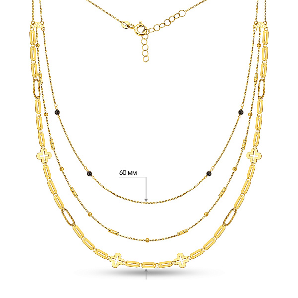 Багатошарове кольє Francelli з жовтого золота (арт. 352854жеч) – зображення 5