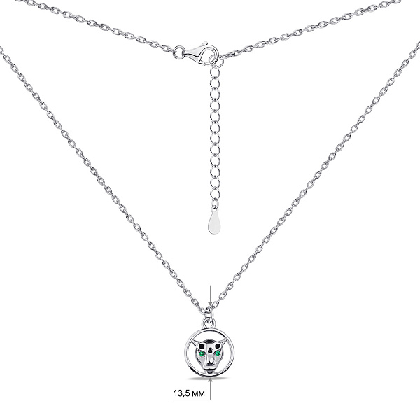 Серебряное колье с эмалью и альпинитами (арт. 7507/1908еч) – изображение 3