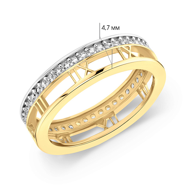 Золотое кольцо с фианитами (арт. 153895ж) – изображение 2