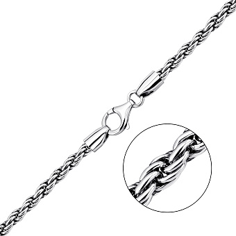 Фото Срібний ланцюжок Джгут з чорнінням (арт. 0301515ч)