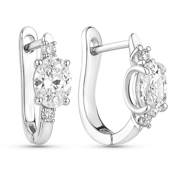 Серьги из серебра с фианитами (арт. 7502/10044) – изображение 1