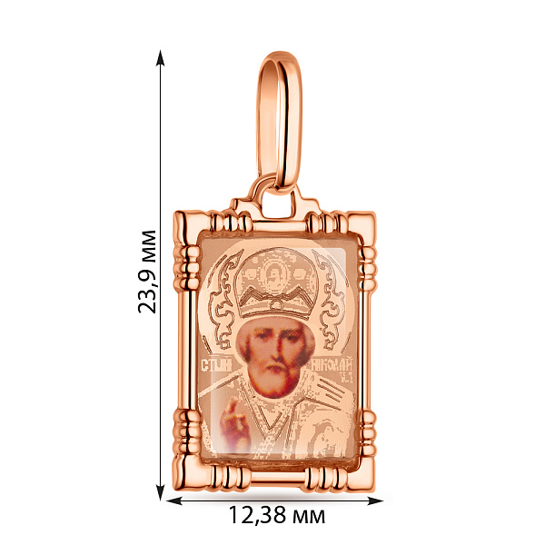 Золота ладанка іконка Миколай Чудотворець (арт. 401000Н) – зображення 2