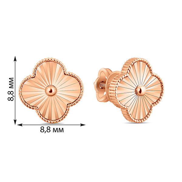 Золоті сережки-пусети Конюшина (арт. 1091479/9а) – зображення 2