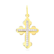 Декоративний хрестик з золота з фіанітами (арт. 545700ж)