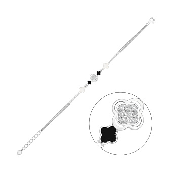 Фото Серебряный браслет Клевер (арт. 7509/5194еч)