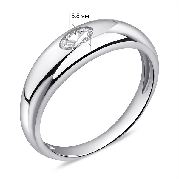 Серебряное кольцо с одним фианитом (арт. 7501/7039) – изображение 2