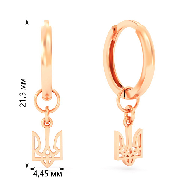 Золотые серьги Герб Украины (арт. 110034) – изображение 4