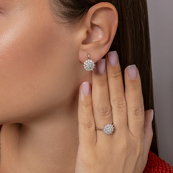 Золотые серьги с бриллиантами (арт. С011646100б) – изображение 4