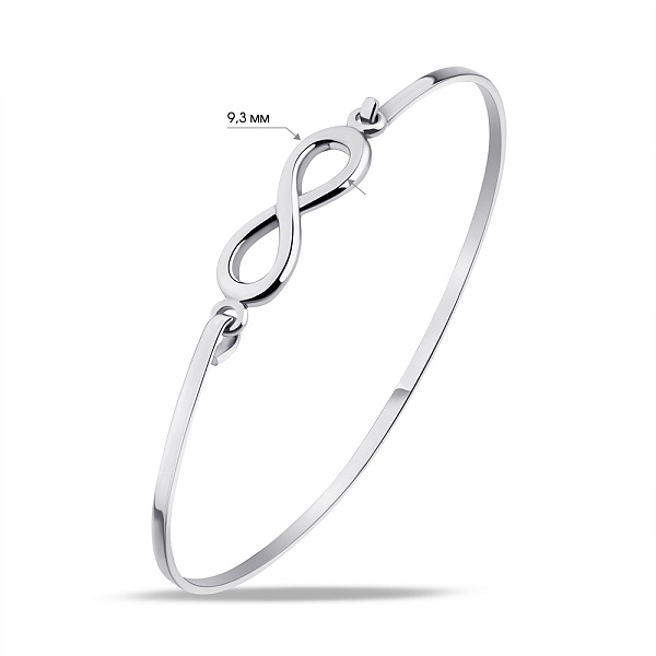 Серебряный жесткий браслет Бесконечность без камней (арт. 7509/2248) – изображение 2