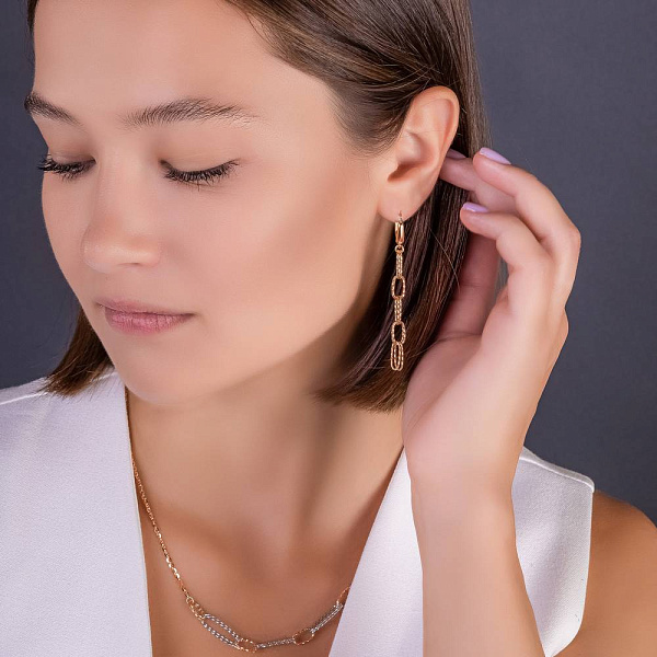 Серьги-подвески Francelli из желтого золота (арт. 109915ж) – изображение 2