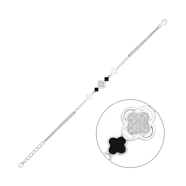 Серебряный браслет Клевер (арт. 7509/5194еч) – изображение 1