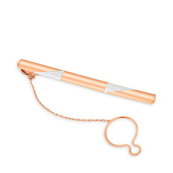 Зажим для галстука из красного золота с родированием (арт. 200097ра)