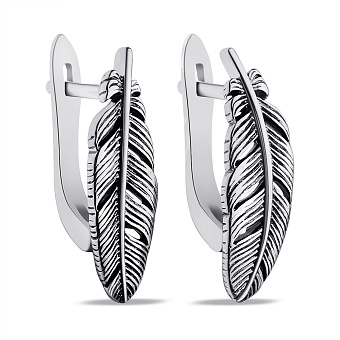 Фото Серебряные серьги Перо  (арт. 7902/20008)