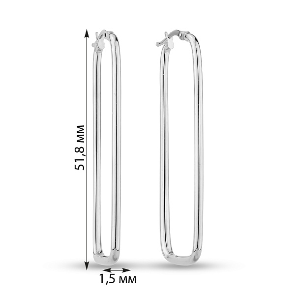 Серьги из белого золота (арт. 1091609/50б) – изображение 3