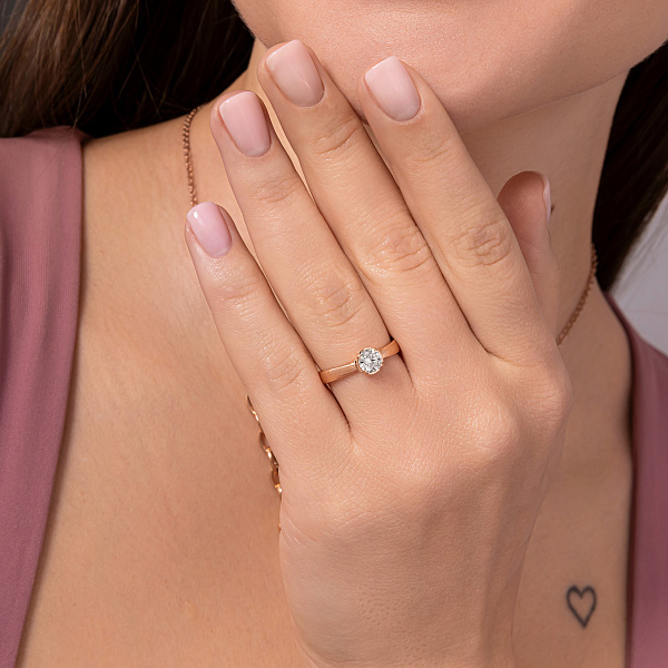 Золота каблучка з фіанітом (арт. 142200) – зображення 2