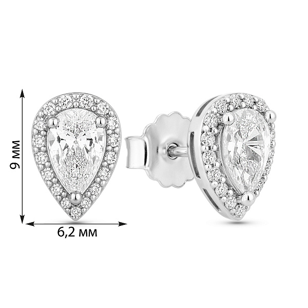 Серебряные серьги-пусеты с фианитами (арт. 7518/7372) – изображение 2