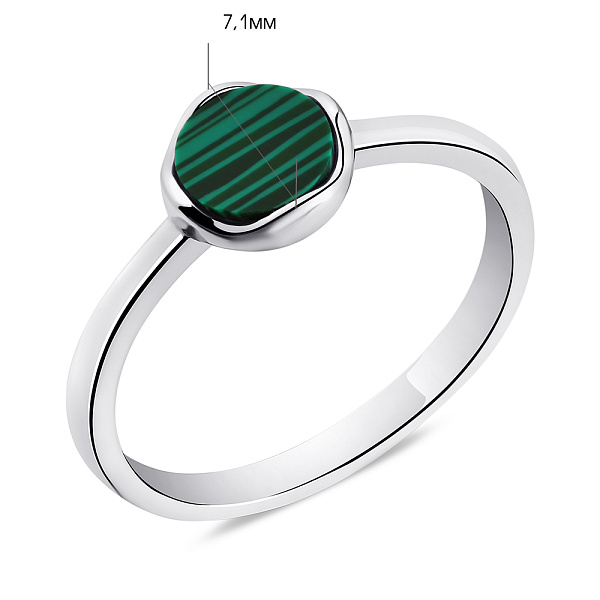 Срібна каблучка з малахітом (арт. 7501/6713млх) – зображення 2