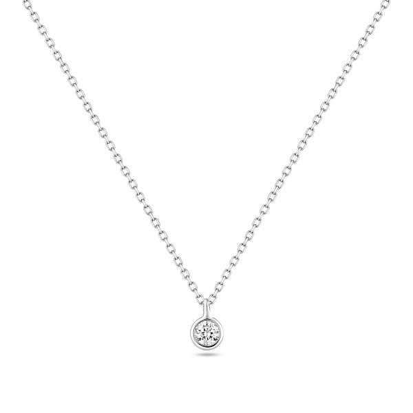 Серебряное колье с подвеской с фианитом (арт. 7507/792) – изображение 1