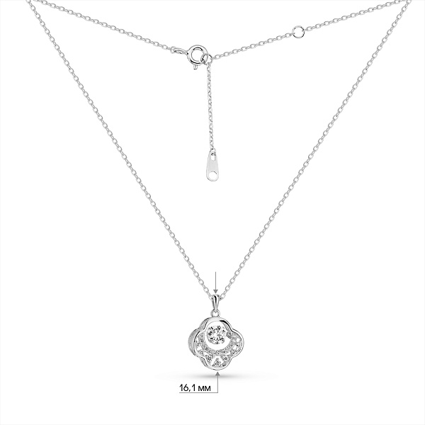 Серебряное колье Клевер с фианитами (арт. 7507/2273) – изображение 3