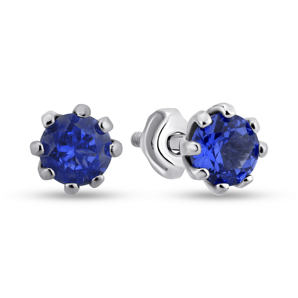 Сережки зі срібла з сапфіром (арт. 7518/531Спссп) – зображення 1