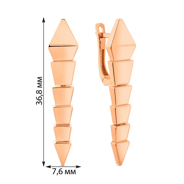 Серьги Змея из красного золота (арт. 1091702) – изображение 3