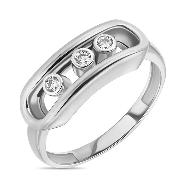 Каблучка з білого золота з фіанітами (арт. 154308б) – зображення 1