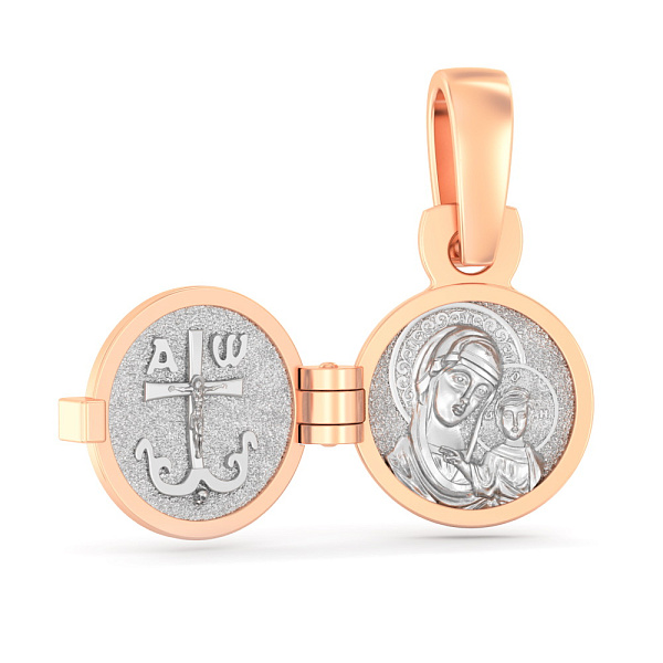 Золотая ладанка открывающаяся Казанская икона Божией Матери (арт. 4401044) – изображение 2