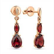 Фото Золотые серьги с гранатом (арт. 111363Пк)