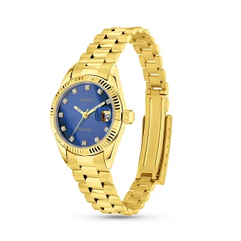 Золотые кварцевые часы с фианитами (арт. 260242жс)