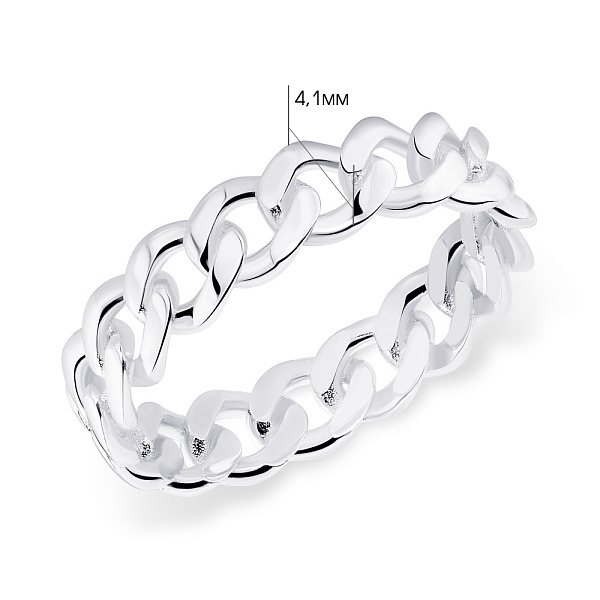 Серебряное кольцо "Цепь"  (арт. 7501/5409/2) – изображение 2