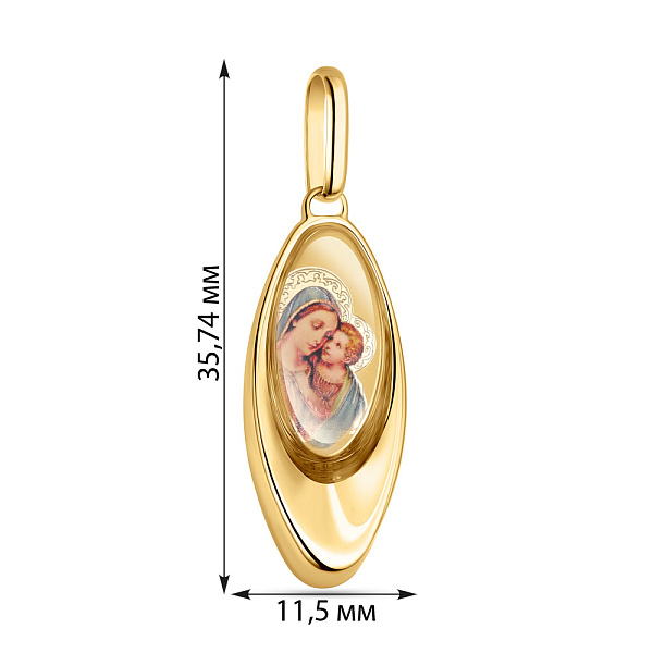 Золотая ладанка иконка Божья Матерь (арт. 404800жМИ) – изображение 2