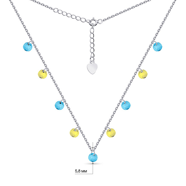 Серебряное колье с альпинитами (арт. 7507/509агж) – изображение 3