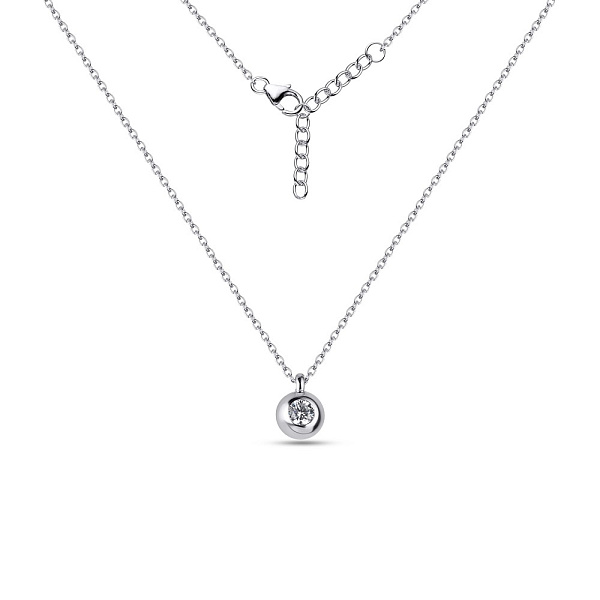 Серебряное колье с фианитом (арт. 7507/698) – изображение 2