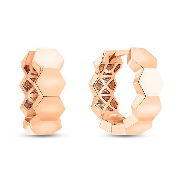 Серьги-кольца из красного золота (арт. 1091713/15) – изображение 1