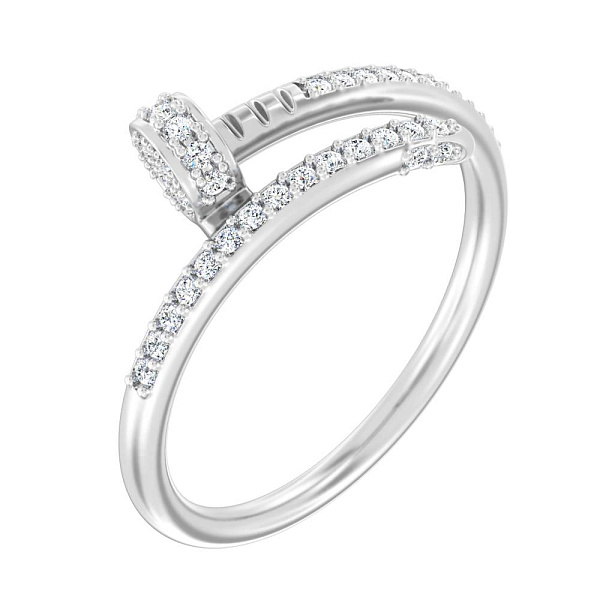 Золота каблучка Цвях з діамантами (арт. К011537020б) – зображення 1