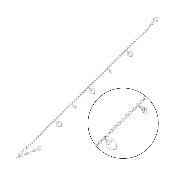 Серебряный браслет на ногу с фианитами (арт. 7509/5008н) – изображение 1